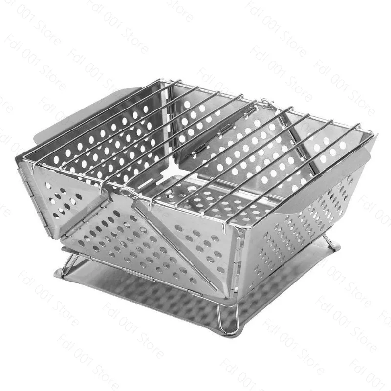 Outdoor Portable Folding Barbecue Grill Stainless Steel Folding Carbon Oven BBQ Barbecue Tool