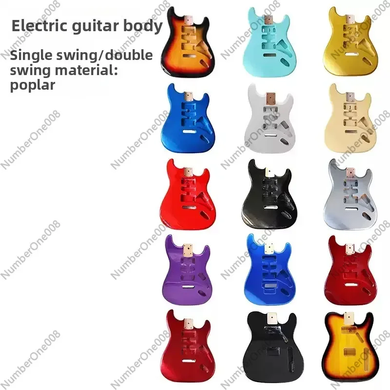 

Poplar Wood Electric Guitar Body, DIY Unfinished Guitar Barrel for ST Style Electric Guitar Replacement Parts