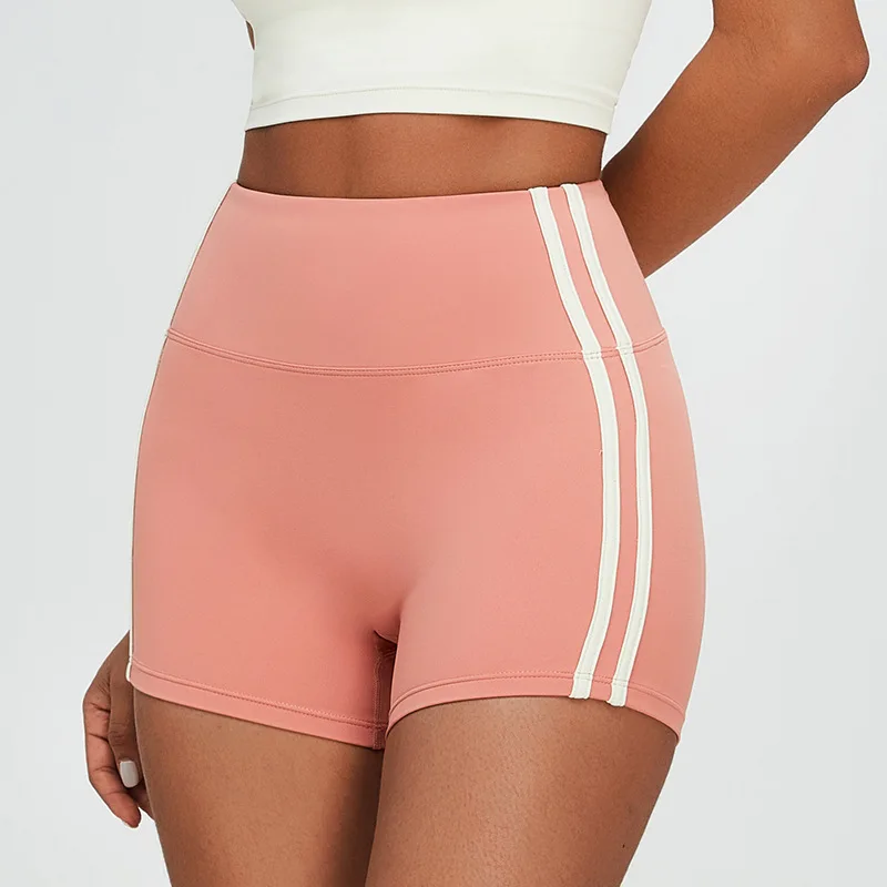 

Women White Line Shorts Sets Crossover Bras Athletic Running Workout High Waist Yoga Pants Outdoor Sports Tights Suits Summer