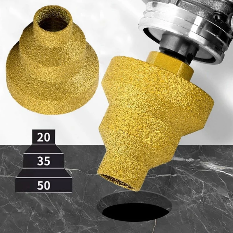 Набор ступенчатых сверл ABNO-3 шт., 20-35-50 мм, фреза с прямой канавкой, открывалка для металлических мраморных отверстий, деревообрабатывающий инструмент