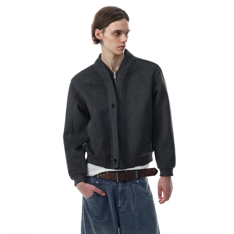 LUZHEN 2026 New Trendy Original Fake Two Piece Design Double Layer Short Jacket Men's Handsome Solid Color Casual Clothes JY8969