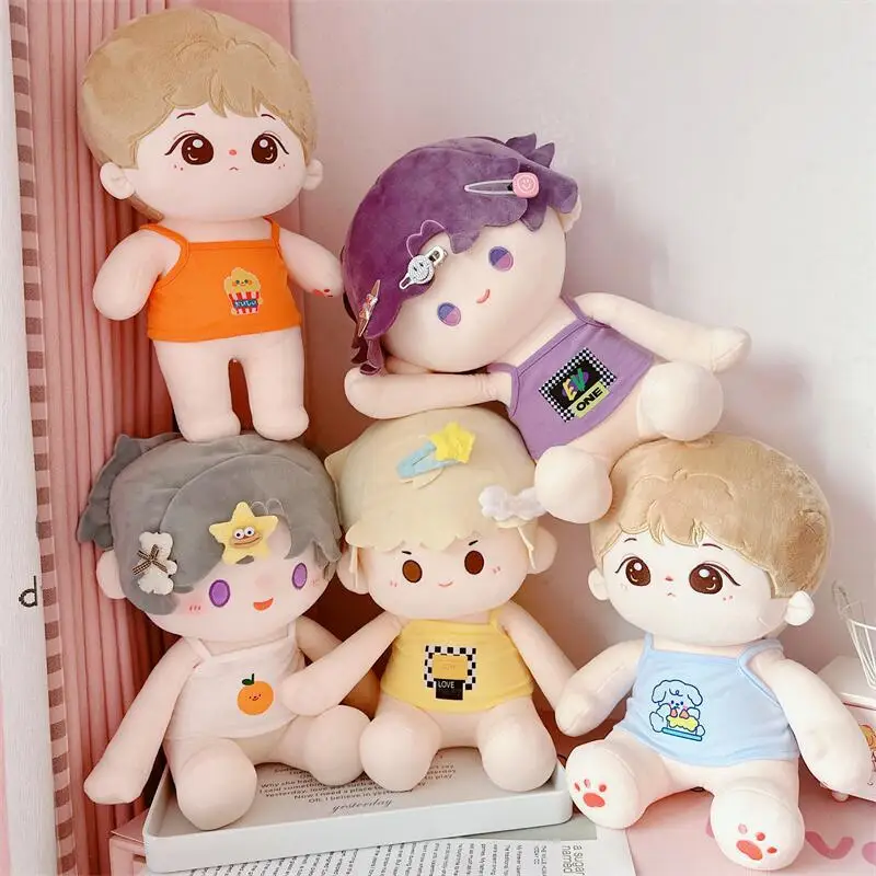 40cm Cartoon Idol Puppe Kleidung Zubehör niedliche Weste coole Basis Mantel DIY Idol Baumwolle Plüsch Puppe Kleidung für Kinder Mädchen Fans Geschenke