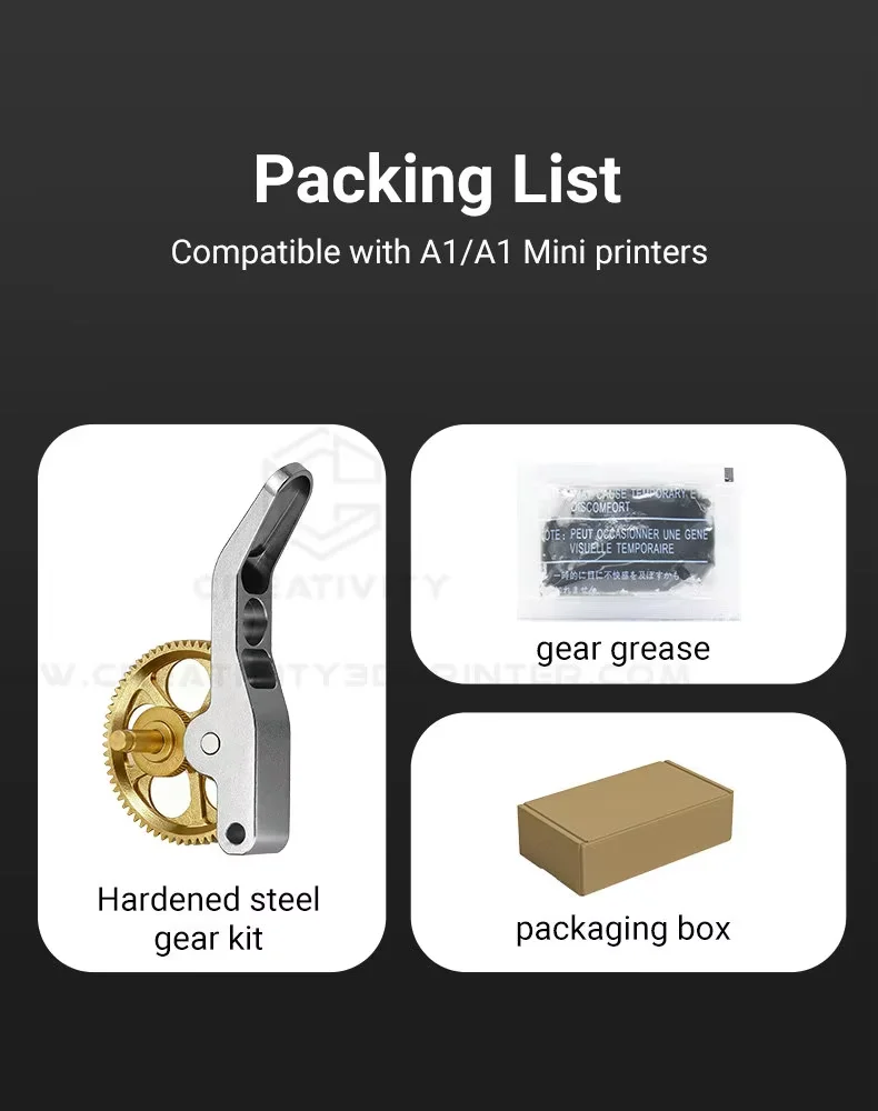Vollmetall-Extruder-Getriebesatz aus gehärtetem Stahl für Bambu Lab A1 Mini A1 X1 X1C P1P P1S P2S DLC – Nano-beschichtetes Antriebszahnrad-Upgrade – Detail 8