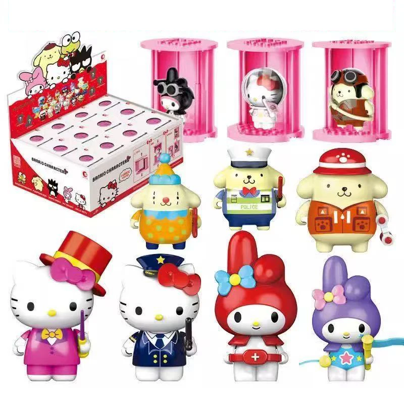 

Оригинальный набор-сюрприз Sanrio: Hello Kitty, Cinnamoroll, My Melody, Kuromi. Сборная игрушка-пазл, украшение для рабочего стола, подарок для детей.