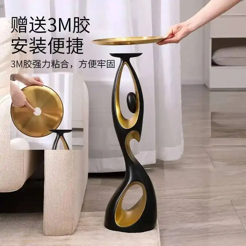 

Table Luxury Large-scale Abstract Gold-Accented Floor-to-ceiling Side Mental Ornaments, Living Room Coffee Table New Home Gifts