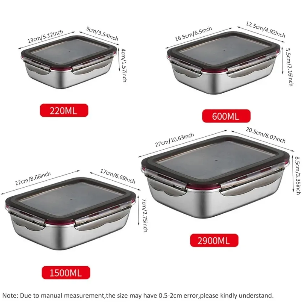 Portable 304 Stainless Steel Lunch Box Leak Proof Microwave Safe For Commute Fridge Safe Eco Friendly Food Container - view 5