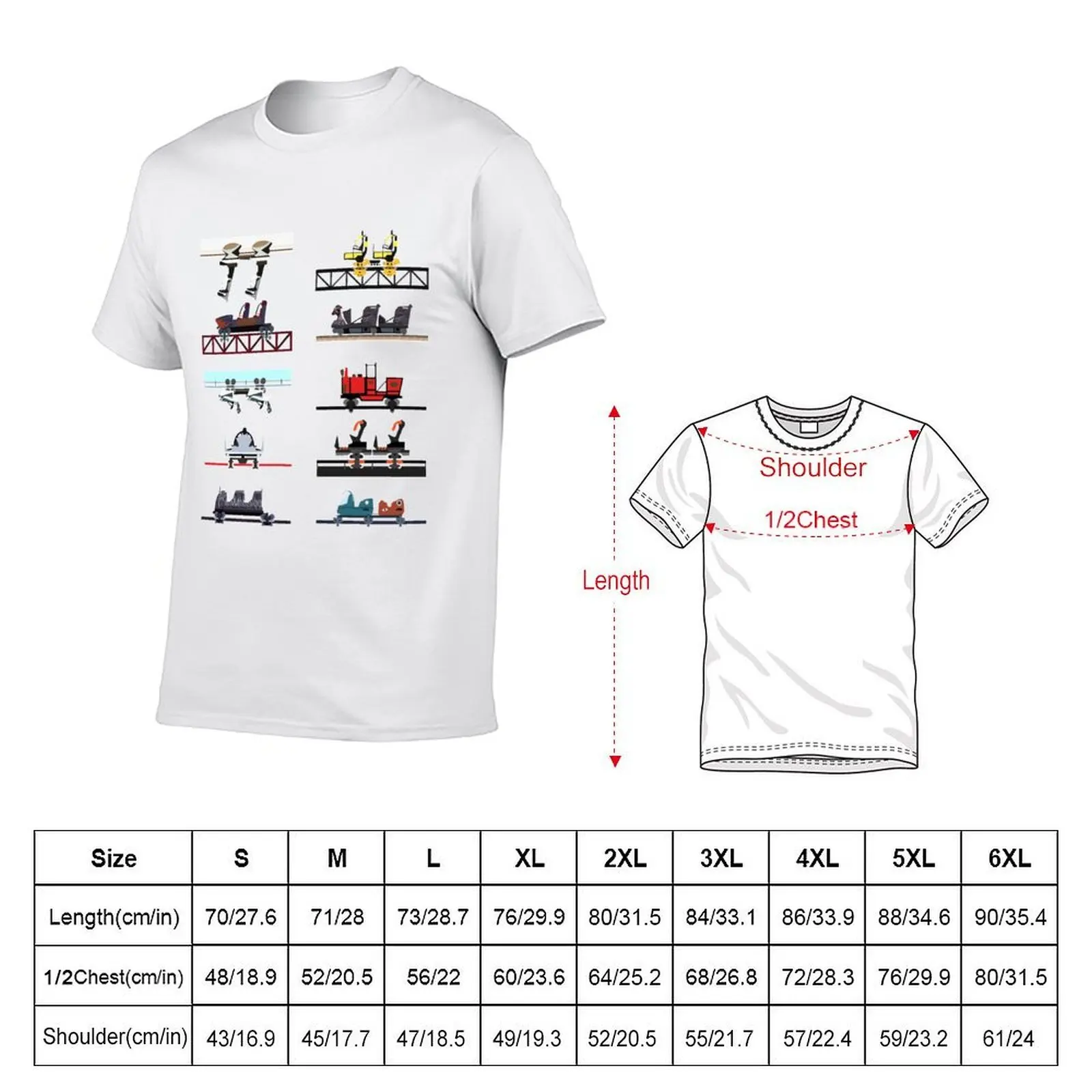 Alton Towers Coaster Cars Design Designer T-Shirt anime tshirt graphic t shirts for man T-Shirt