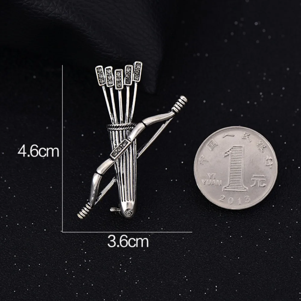 Vintage Cupid's Arrow Brooch Personalized Bow Arrow Quiver Metal Lapel Pin for Men Suit Jacket Corsage Jewelry Accessories view 4