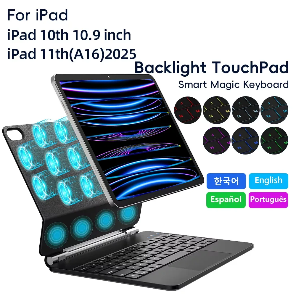 

Magic Keyboard for iPad 10th 10.9 inch Case for iPad 11th 10.9 inch A16 2025 Generation Cover Smart Cover Magic Keyboard