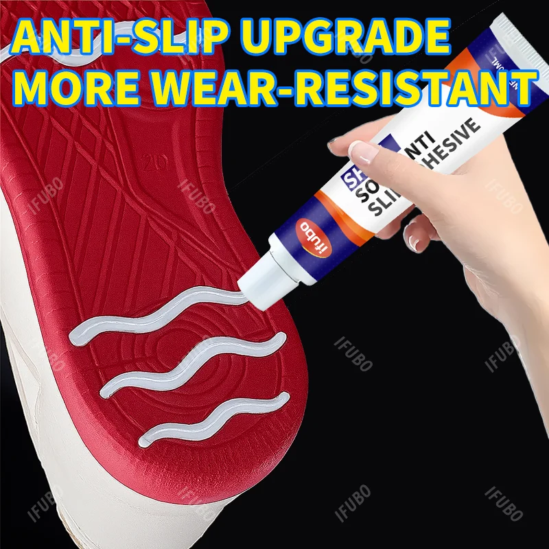 IFUBO Anti-Slip Sole Adhesive 10ML - Liquid Silicone Rubber Sports Shoes Grip Enhancer Wear-Resistant Hiking Outdoor Protection