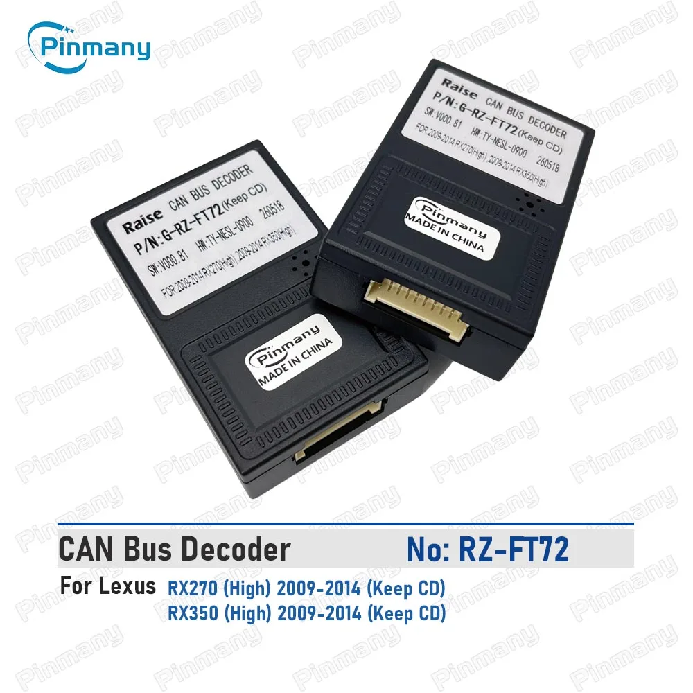 Raise CAN Bus Decoder G-RZ-FT72 Black Box Car Installation After-Sales Radio Adapter for 2009~2014 Lexus RX270 RX350