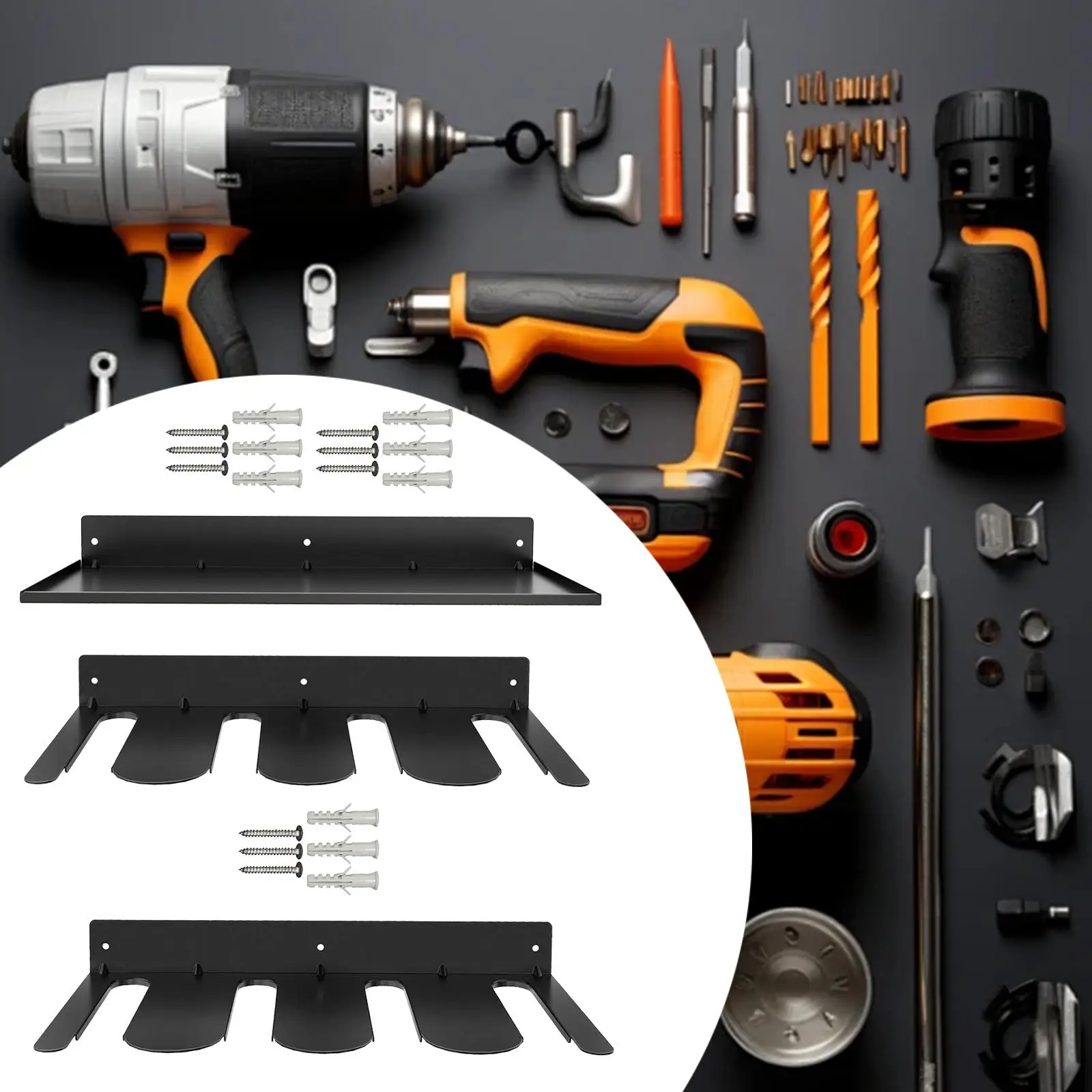 رف أدوات قوي لتنظيم أدوات الطاقة على الحائط لخزانة المرآب