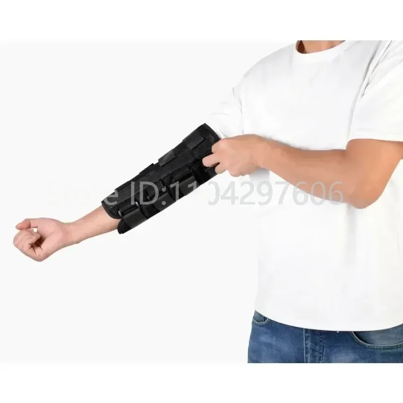 

Adjustable Elbow Joint Recovery Arm Splint Brace Support Protect Band Belt Strap with 3 Fixed Steel Plates for Children Adults
