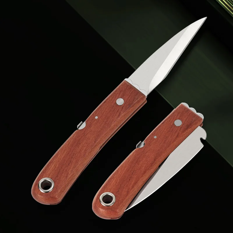 

Folding Grafting Knife Professional Garden Fruit Tree Cutter Stainless Steel Wooden Handle Knife Plant Grafting Pruning Tools