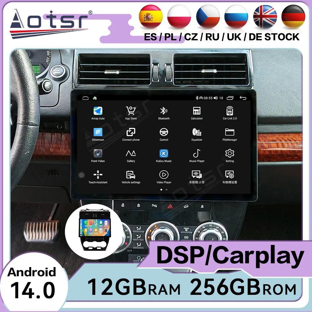 Touch Screen Android 14 Auto Multimedia Car Radio For Land Rover Freelander 2 2007-2015 Car GPS Navigation Audio Stereo HeadUnit