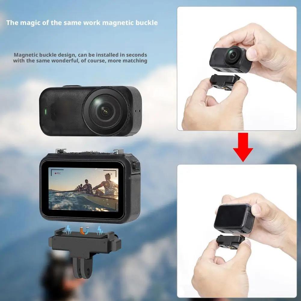 Support adaptateur magntique pliable pour camra d'action dji Osmo Nano, support de Base d'extension  dgagement rapide