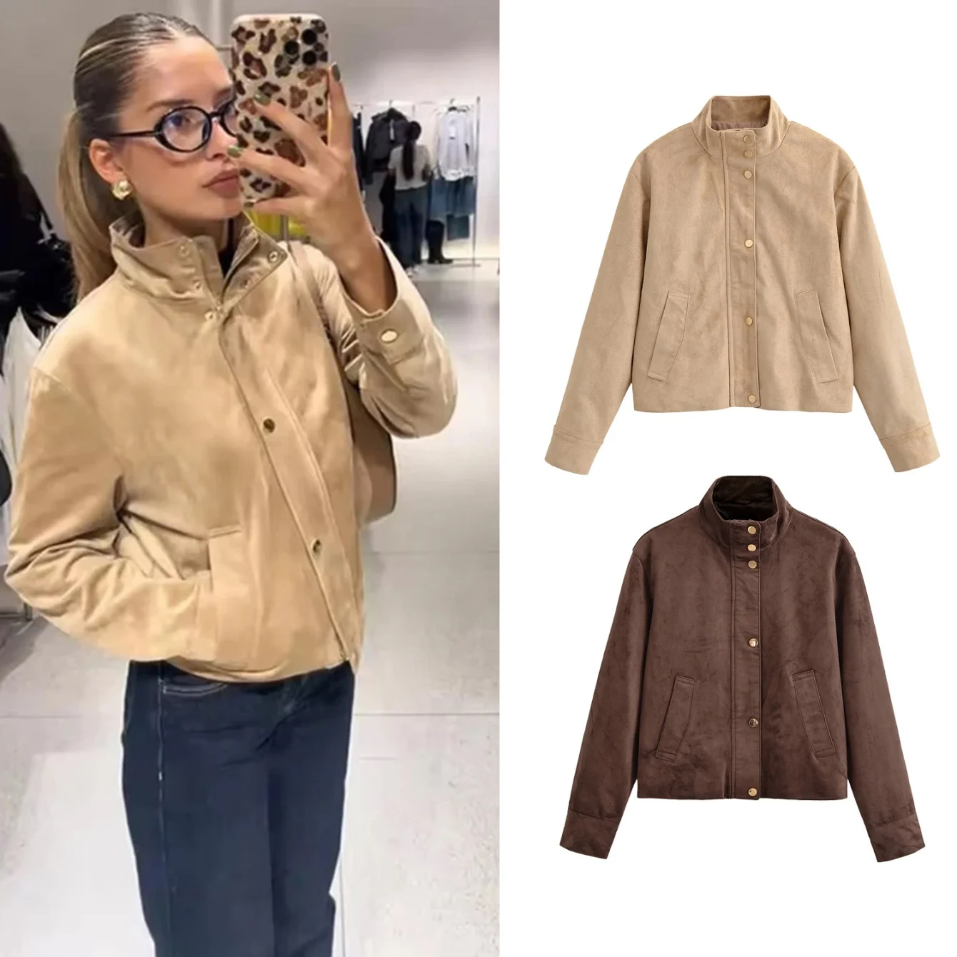 

Женская осенне-зимняя короткая куртка, пальто 2025 г., женское тонкое уличное теплое элегантное пальто с высоким воротом, шикарная верхняя одежда, одежда