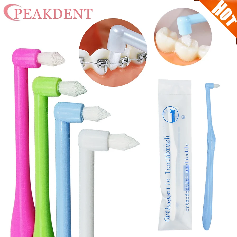 

4Pcs Orthodontic Interdental Brush Single-Beam Soft Teeth Cleaning Toothbrush Oral Care Tool Small Head Soft Hair Implant Adult