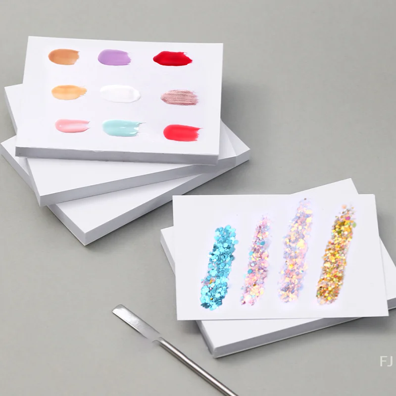 [YU] 50/500 feuilles de papier à colle teinté jetable Palette de tonification des ongles déchirable vernis à ongles plateau de mélange de couleurs papier imperméable