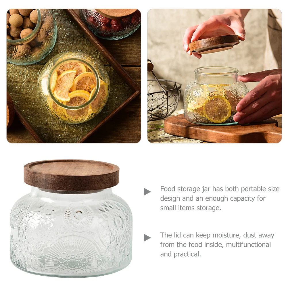 

Glass Sealed Jar Kitchen Food Container Clear Grain Storage Jar Multi-Functional Coffee Bean Tea Canister Glass Containers