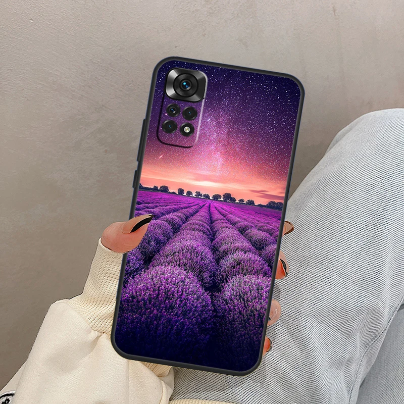 الخزامى الأرجواني الزهور ل Xiaomi Redmi ملاحظة 13 10 12 11 14 برو 11S 12S حالة غطاء ل Redmi 15 13C 12C 14C 10C 15C