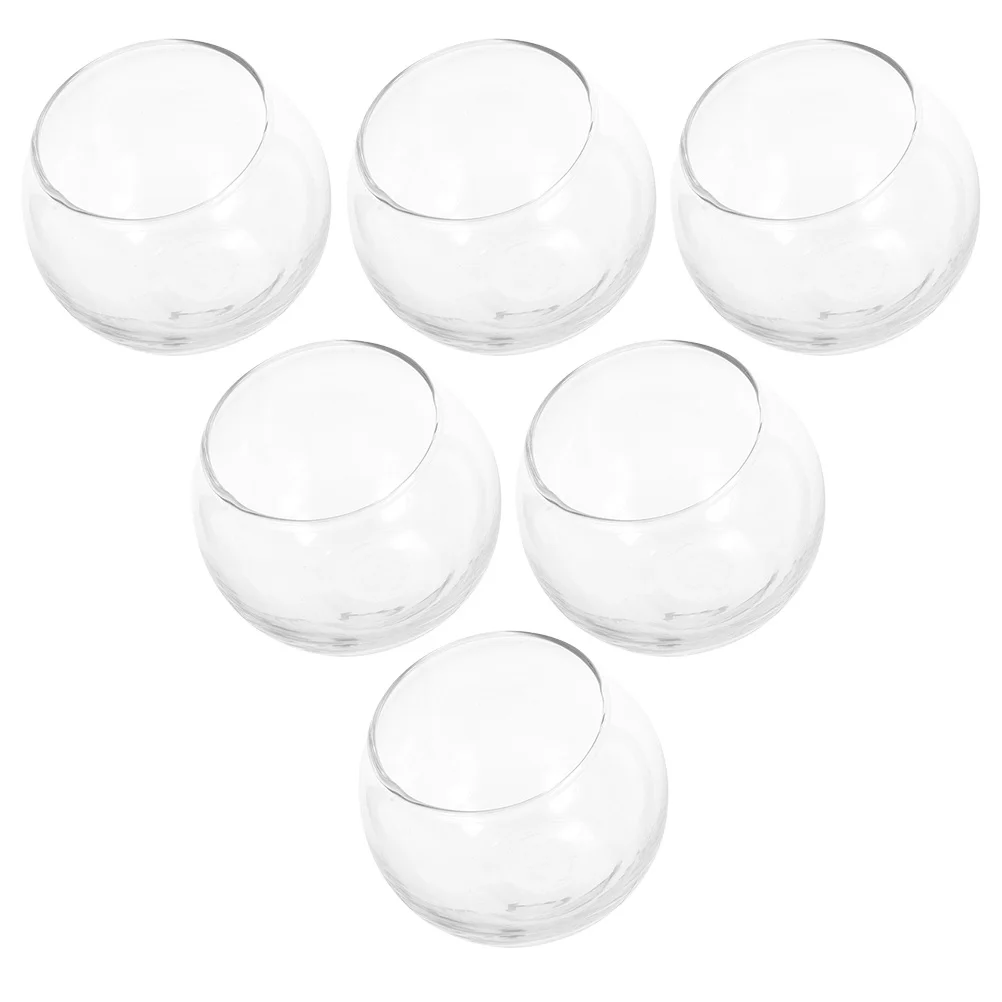 

6Pcs Glass Holder Clear Transparent Jar Small DIY Making Container Aromatherapy Votive Home Decoration Banquet