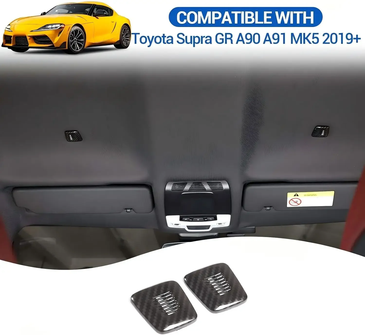 Carbon Style Car Roof Microphone Frame Cover Trim For Toyota GR Supra A90 A91 MK5 2019-2026 Interior Decorative Car Accessories