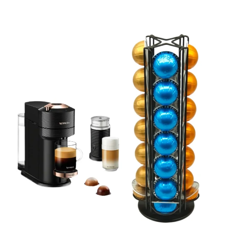 Coffee Pod Capsule Holder 20 Nespresso Vertuo Stand Tower Vertuoline Rack Dispenser Revolving Pods Drawer Storage Shelves