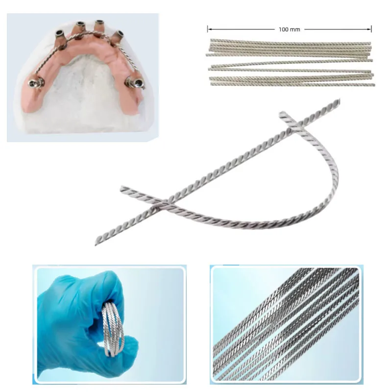 10Pcs/Lot Dental Implant Connector Stainless Wire for Overdenture MU Implant Wire Can Be Welded or Bonded MU Wires Strengthener