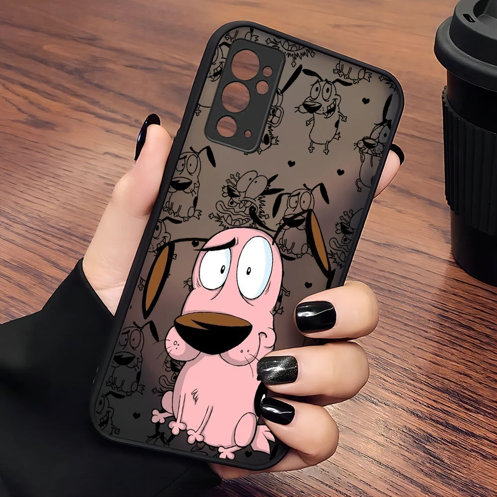 Cartoon Phone Case For CourageS D-Dog Samsung S24 S23 S22 S21 S20 S10 Note20 Note10 Plus Ultra Lite 5G Matte Transparent Cover