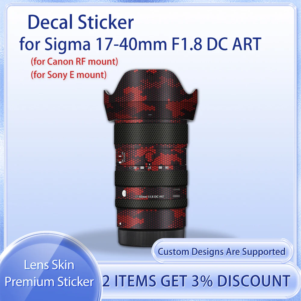 

17 40F1.8 Skin Protective Film for Sigma 17-40mm F1.8 DC ART Lens Skin Decal Cover Film Skin Wrap Covered
