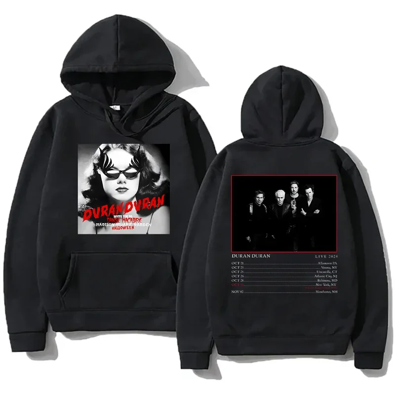 Duran Duran 2024 Concert Tour Pullovers Men Women New Streetwear Post Punk Fan Clothes Vintage Unisex with Pocket Casual Hoodies