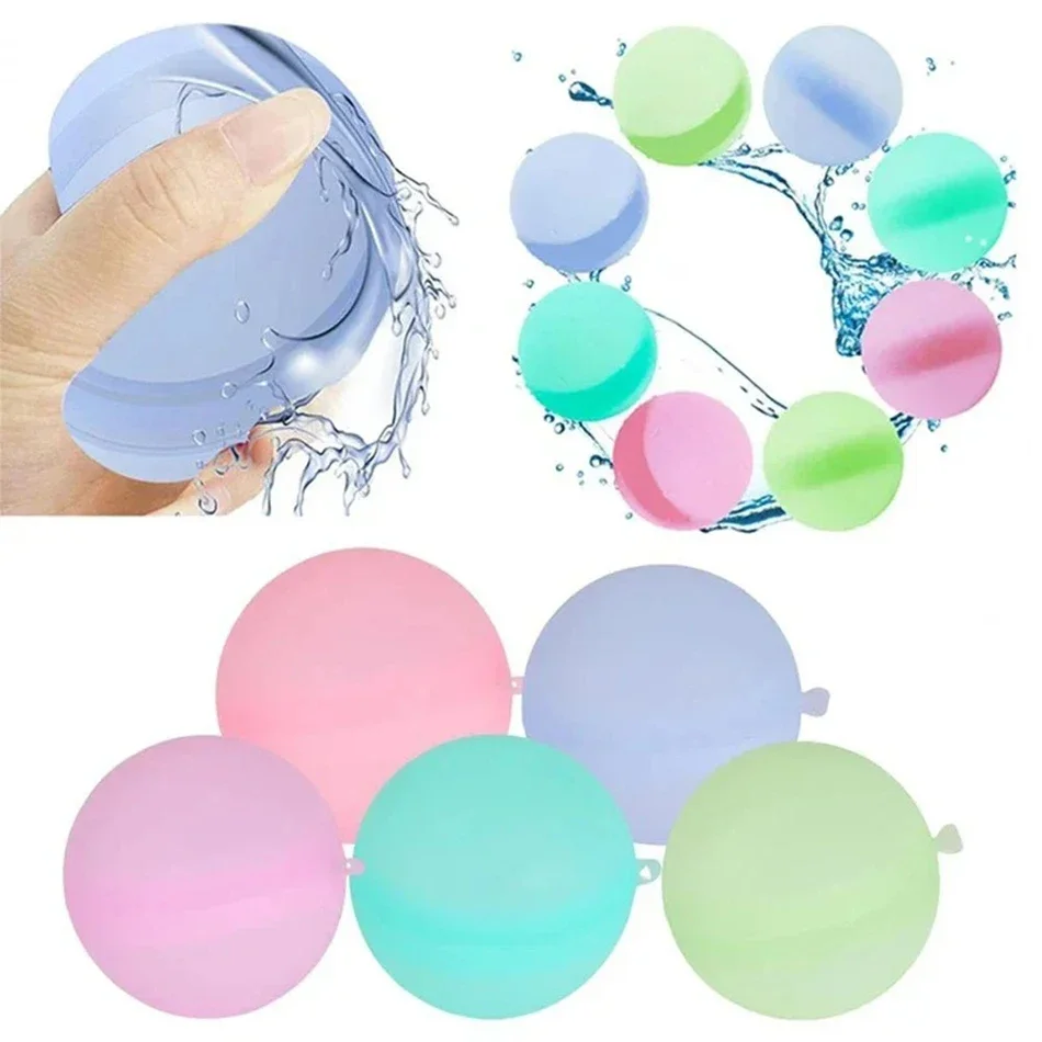 1-60Pcs Reusable Silicone Water Ball Reusable Water Balloons Pool Games Pool Toys Inflatable Pool Toys Water Game