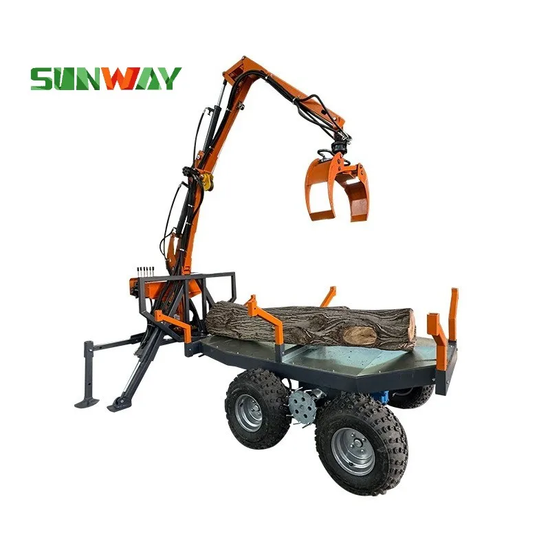 

CE Approved Hydraulic Timber Trailer with Crane And Grapple Log Carrier Crane Function for Timber Transport