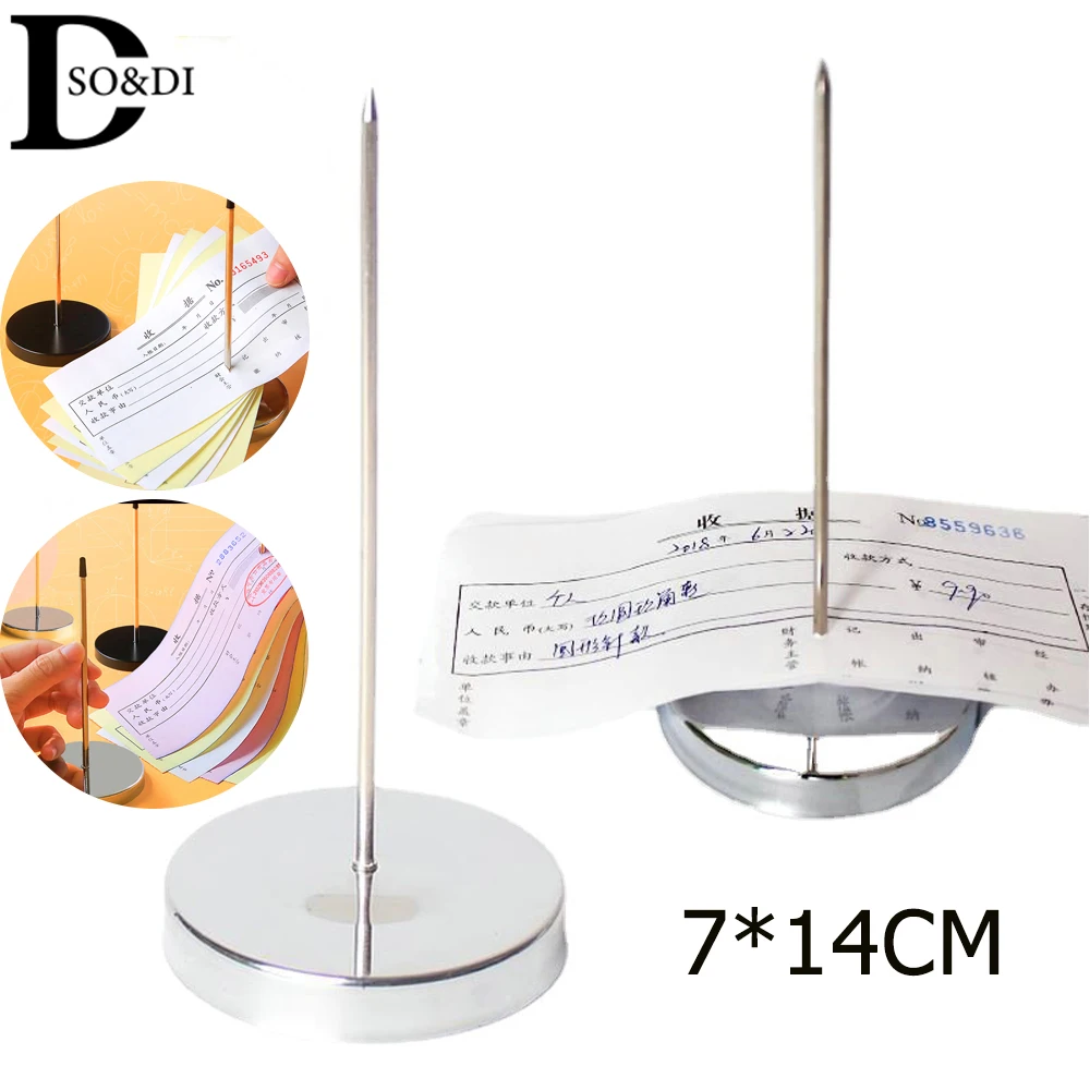 Desk Receipt Holder Stainless Steel Straight Rod Paper Memo Holder Spike Stick Ticket Order Paper Bill Fork Kitchen Accessories