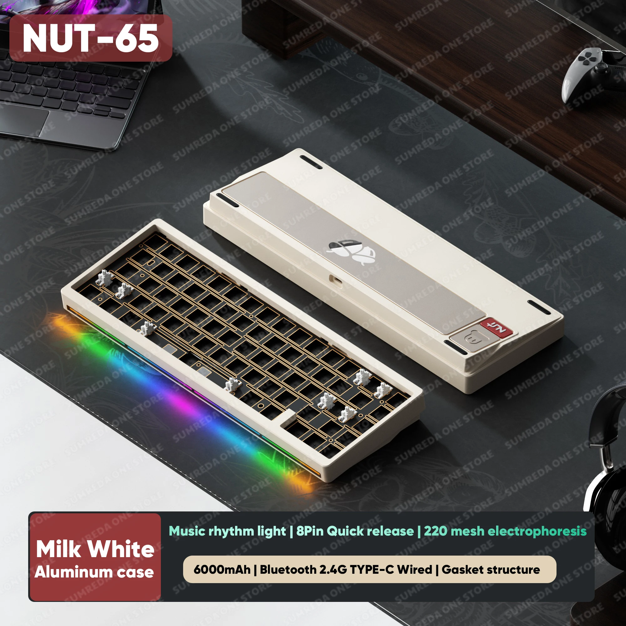 WEIKAV Lucky65 V2 NUT65 Mini Custom Wireless Aluminum Mechanical