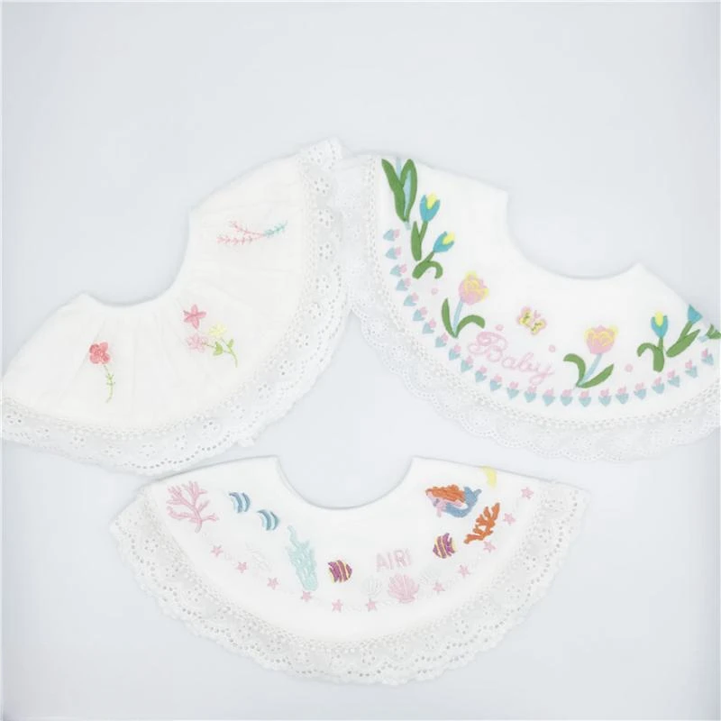 

Newborn Baby Bib Lace 0-3Y Beautiful Fake Collar Flower Girls Bib Retro Saliva Towel Baby Girls Bibs Burp Cloths High Quality