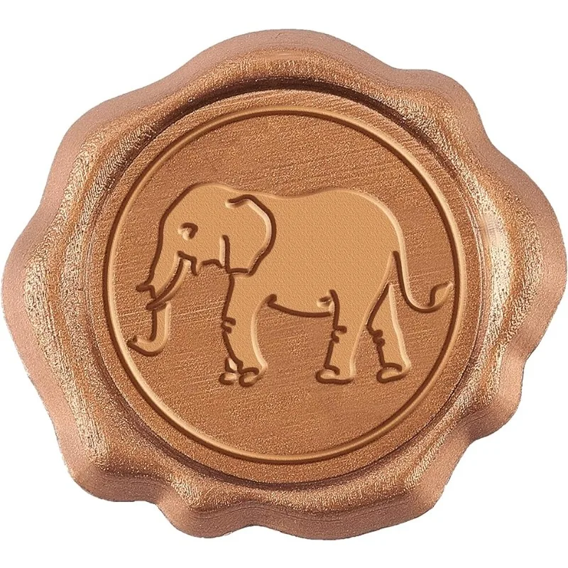 

50PCS Adhesive Wax Seal Stickers Elephant Wax Seal Stickers Wedding Invitation Envelope Seals Vintage Pre-Made Wax Stickers