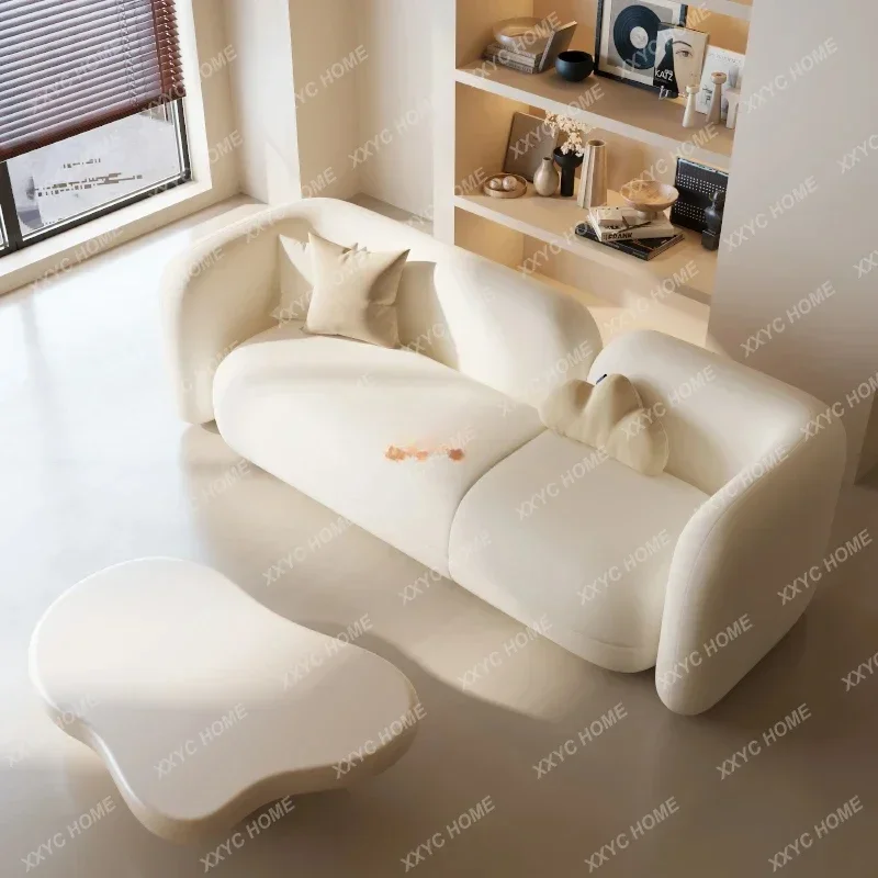 NNStraight Row Sofa Small Apartment With Cream Wind 2.4 Meters
