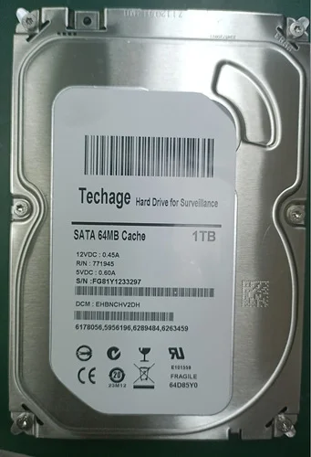 Picture 4: 1TB,3TB,4TB, Hard Drive, Disk, SATA, 64MB, Cache, 12VDC, 0.45A, 5VDC, 0.60A, for Surveillance, Mechanical, Hard Drive