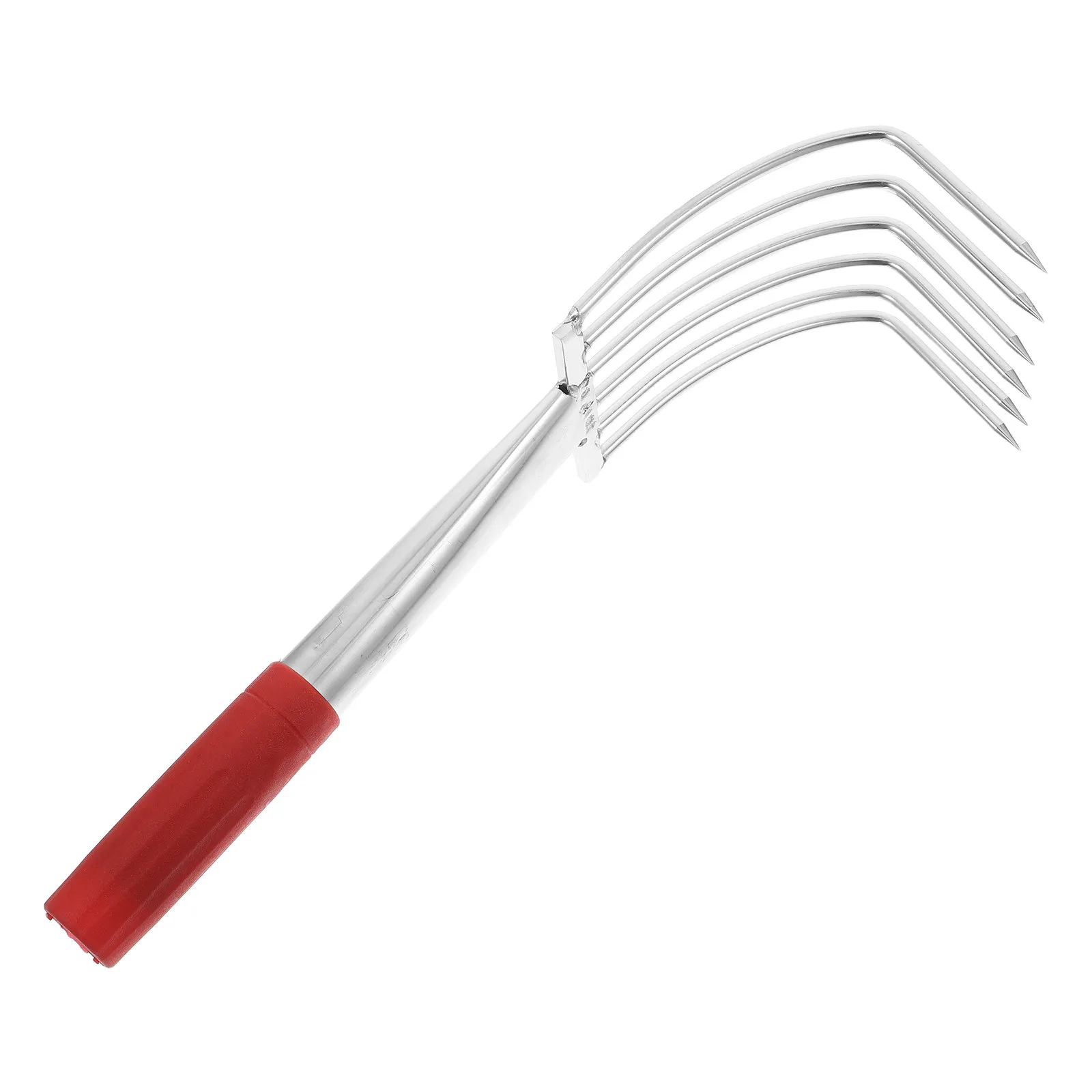 Stainless Steel Lightweight Clamming Rake 5-Tine Comfortable Handle Beach Shell Digging Tool Seafood Claw Harvesting Essential