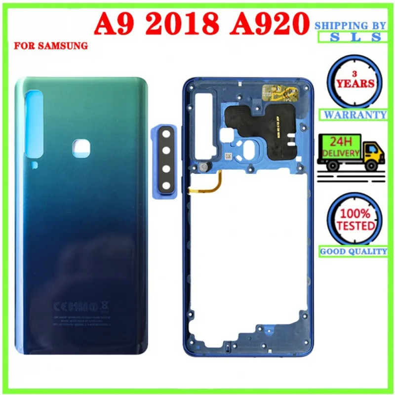 

Full Housing For Samsung Galaxy A9 2018 A920F SM-A920 LCD Middle Frame Bezel Battery Back Cover Rear Door Housing Case