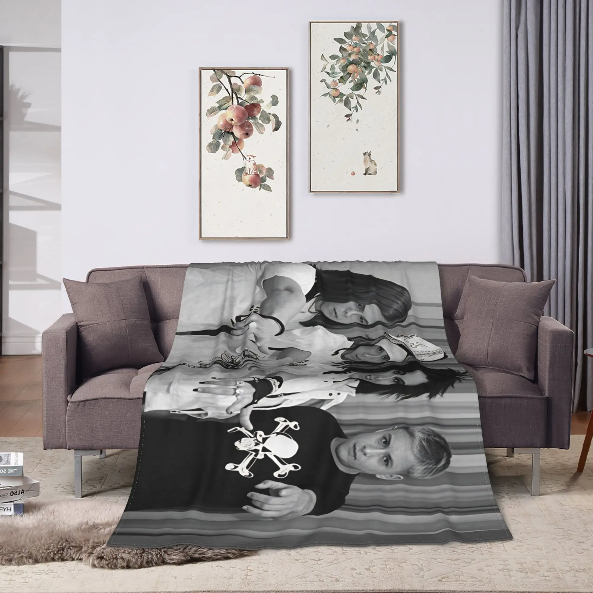Tokio Hotel Bill Tom Kaulitz  Blanket Pattern Plush Bedding Throws For Home Decor Airplane Travel Flannel Bedspread Bed Cover