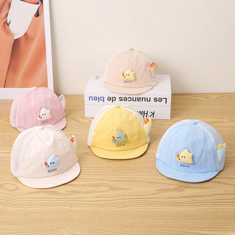 Children's fabric appliqued dinosaur tail-shaped quick-drying net fabric baseball cap - playful style, suitable for outdoor use - view 6
