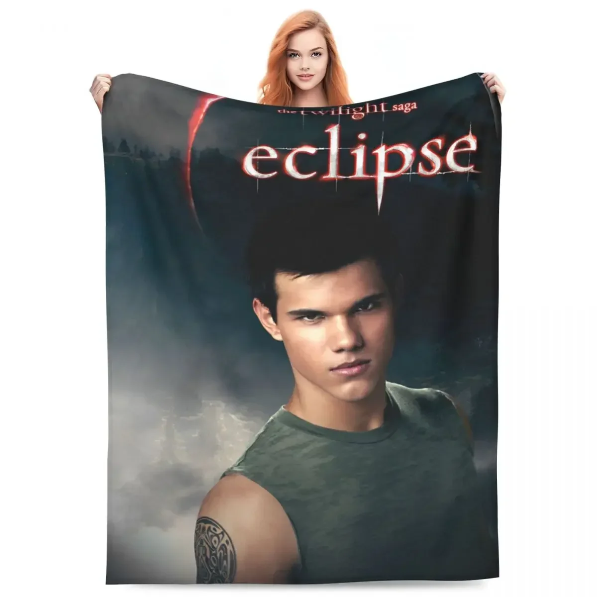 

1pc The Twilight Saga Blanket flannel Spring Autumn Jacob Black Portable Soft Throw Blankets for Sofa Office Adult Blanket