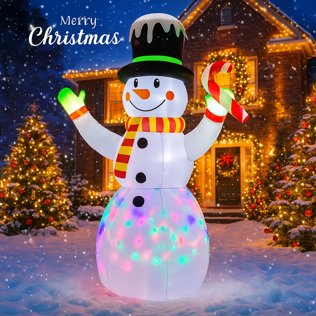 2,1 м/7 футов рождественские украшения в виде снеговика, домашняя надувная игрушка со светодиодной подсветкой, рождественские украшения для двора, товары для декора, уличный декор для газона