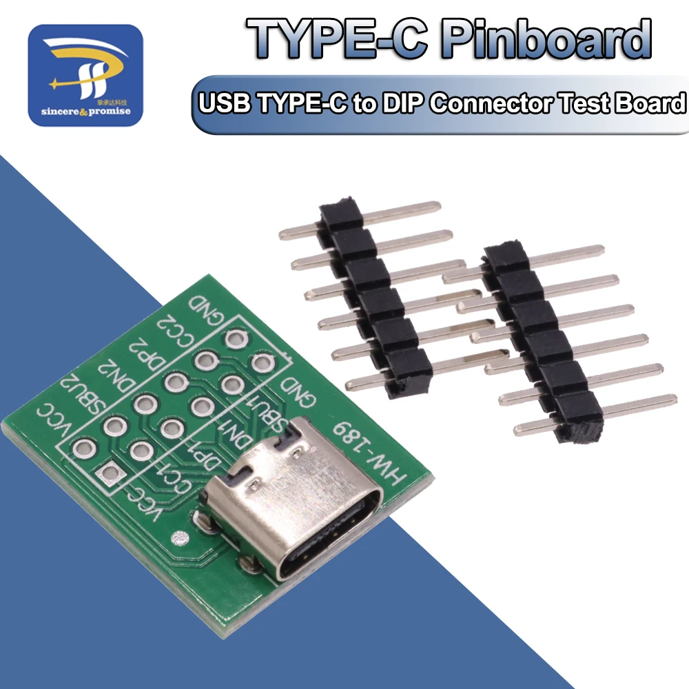 1PCS USB TYPE-C to DIP PCB Connector Pinboard Test Board Solder Female Dip Pin Header Adapter