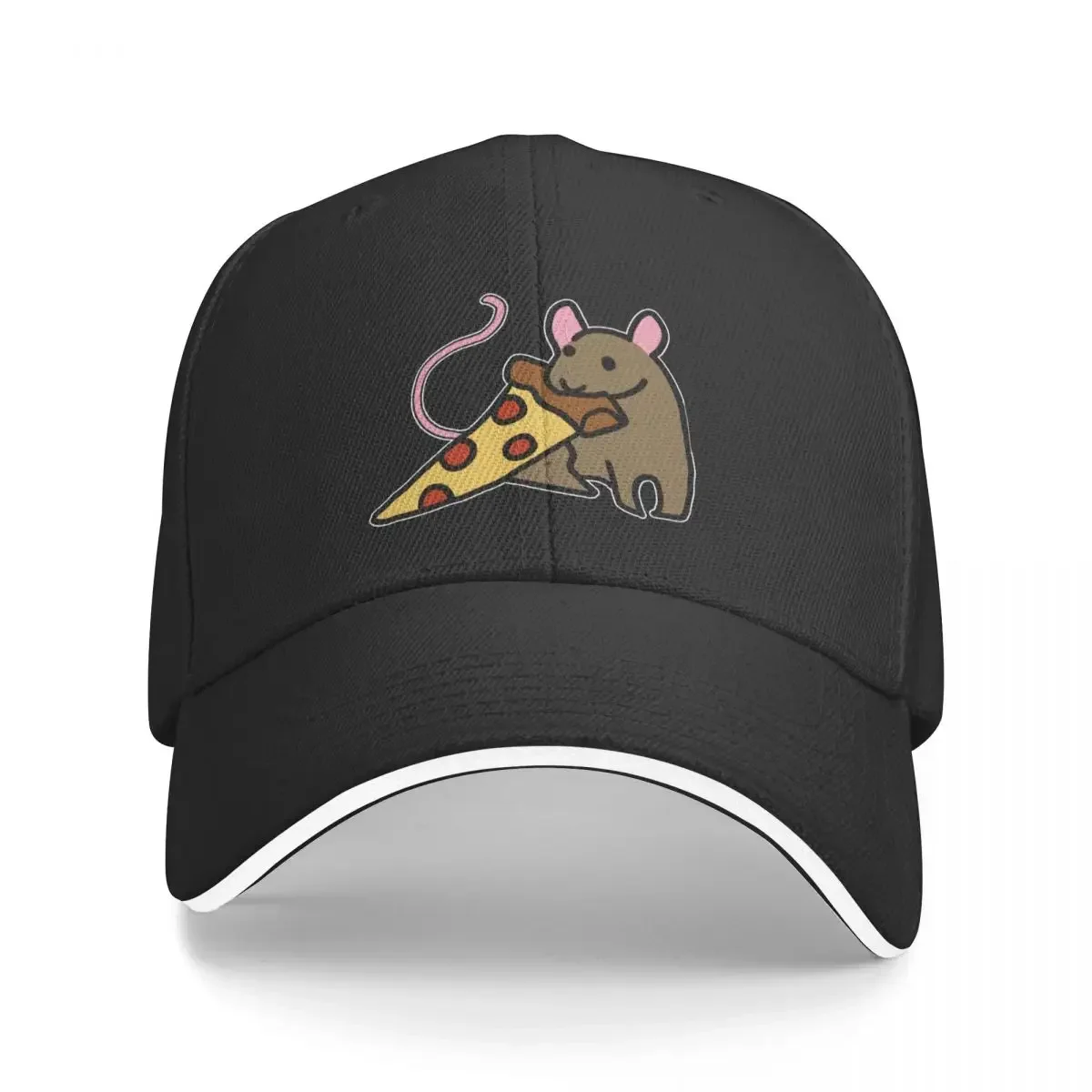 

Pizza Rat Baseball Cap Golf hiking hat derby hat Streetwear Men's Luxury Women's