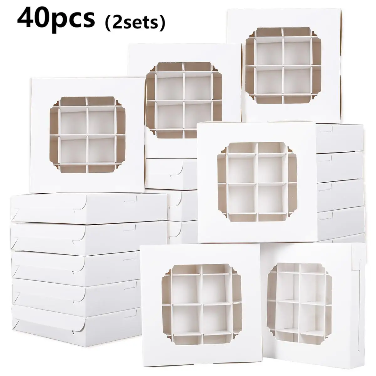 Empty White Pick And Mix Sweet Boxes, 20/40pcs