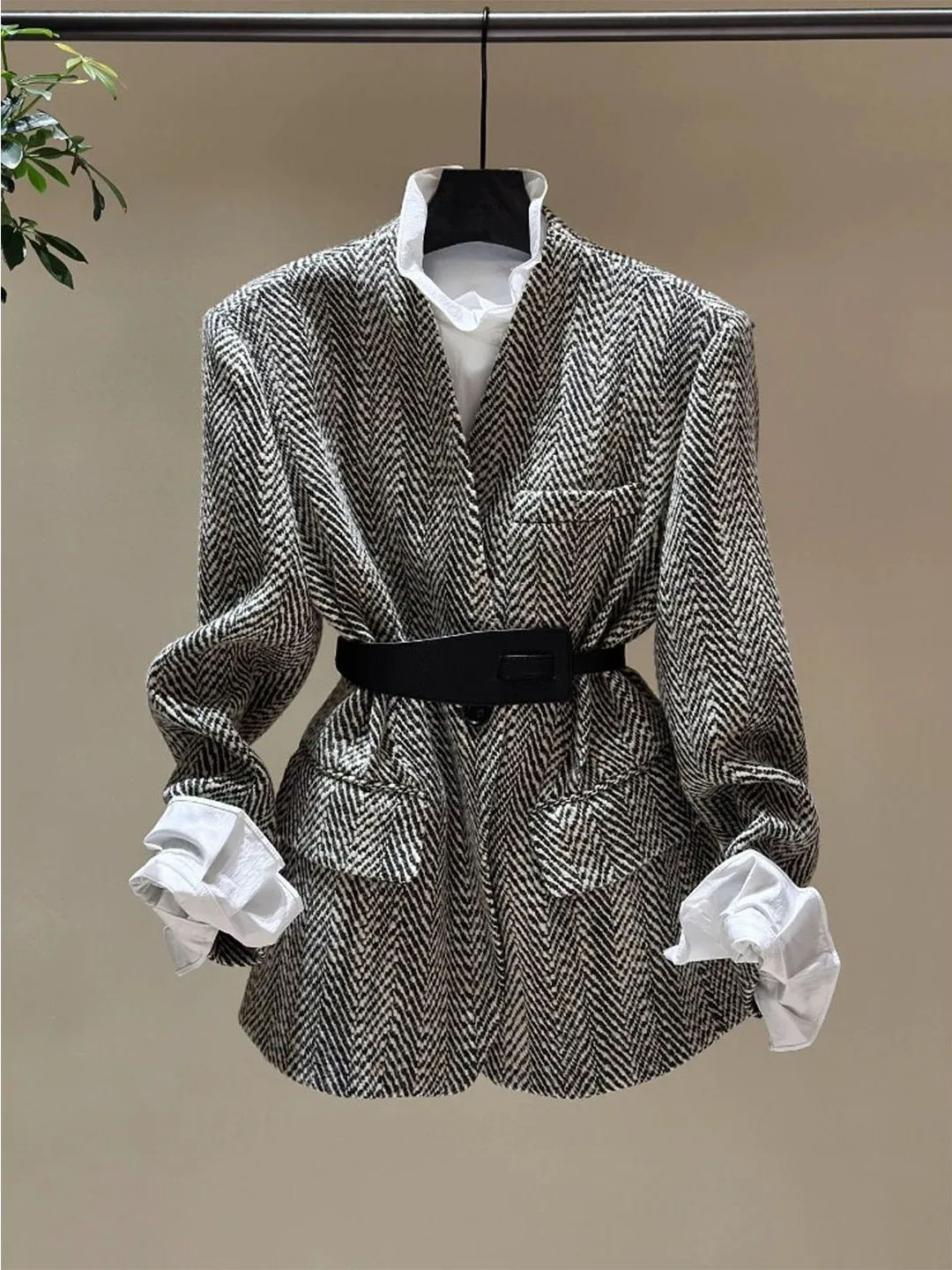 Stylish Small Fragrance Style Suit Jacket Women's Autumn Commute Layering Shirt Two-Piece Set Casual Fashion Workwear
